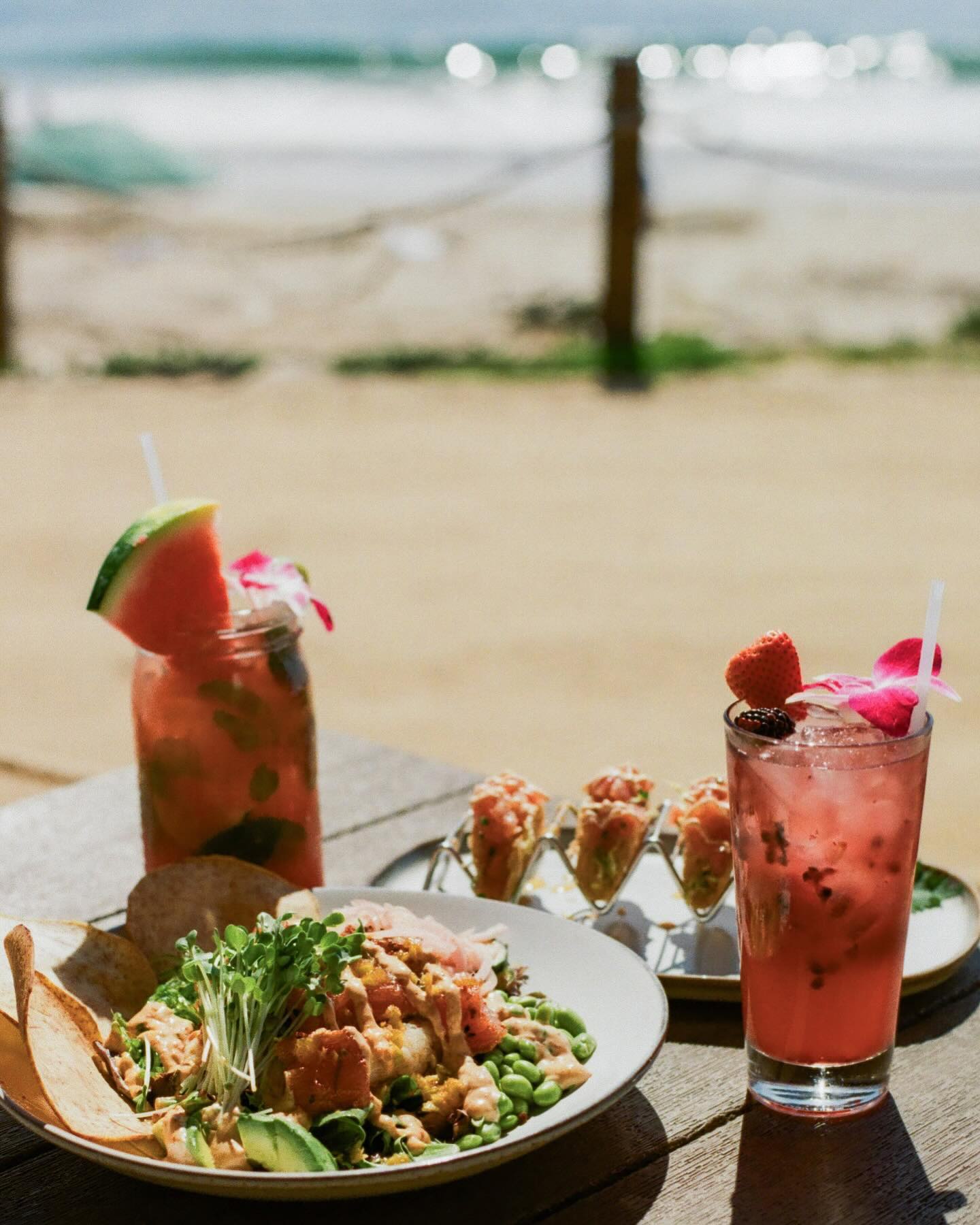 Drinks and Food Served on the Beachfront