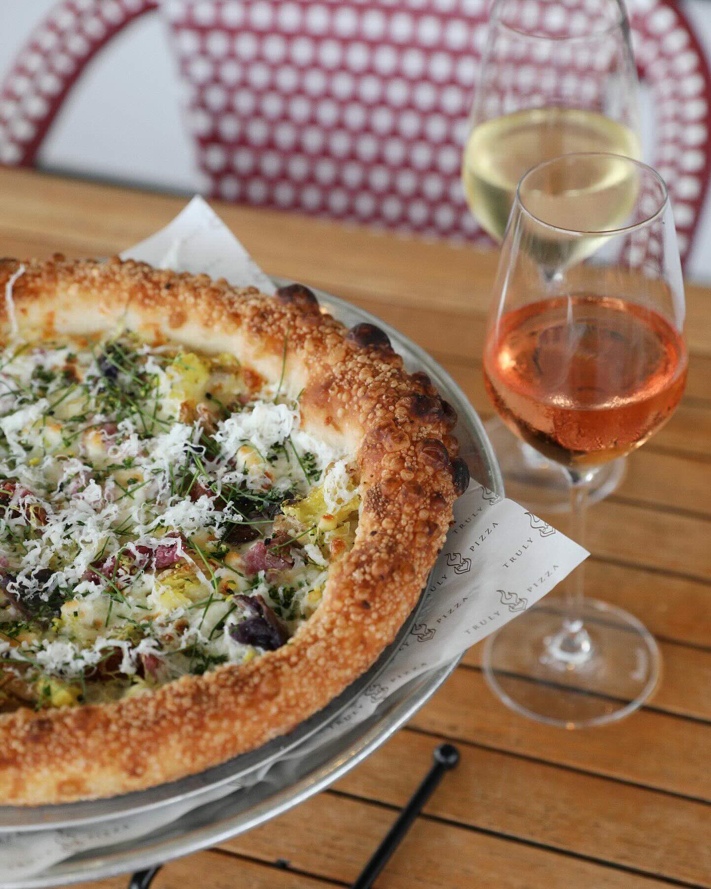 Pizza and a Glass of Wine