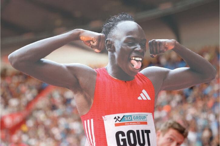 OSTRAVA: Australia&rsquo;s Gout Gout celebrates after winning the men&rsquo;s 200m during the Golden Spike Meeting at the Mestsky Stadion.&mdash;Reuters