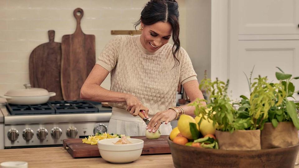 Meghan Markle in a kitchen