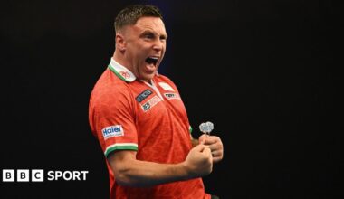 Gerwyn Price celebrates