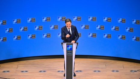 US 'completely committed' to Ukraine and Nato, secretary general Rutte says – video