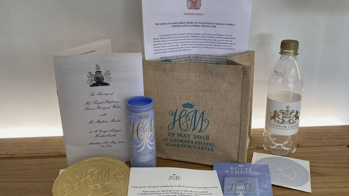 Prince Harry and Meghan’s royal wedding gift bag contents, listed on eBay for hundreds...
