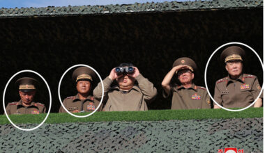 North Korean leader Kim Jong-un, center, oversees a military training operation at a camp near Pyongyang on Oct. 31, 2024. [YONHAP]
