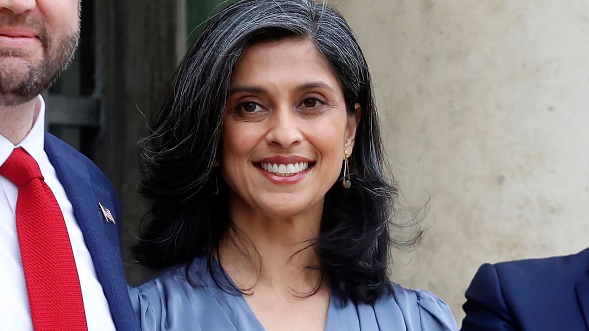 Usha Vance steps out in strapless black gown with white accents in latest high-profile outing