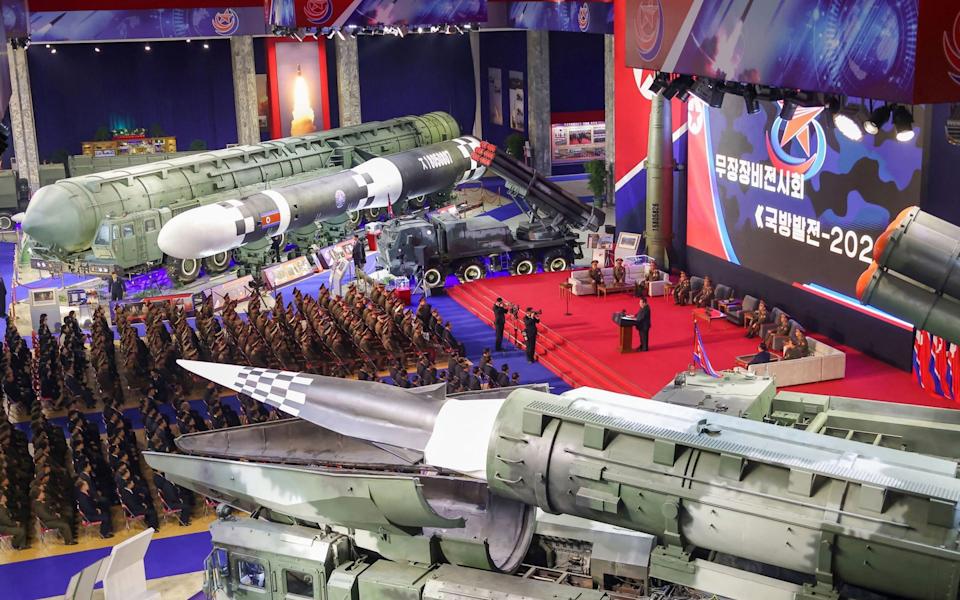 Kim Jong-un at a defence exhibition in Pyongyang in 2024