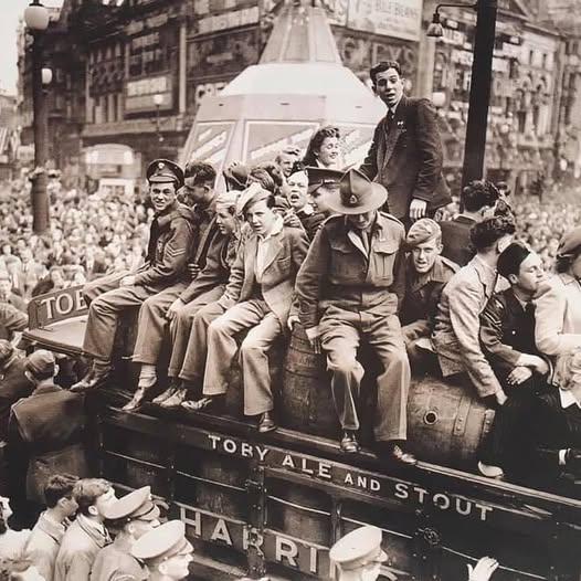 Picadilly Circus, May, 1945.