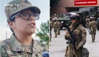 Military member joins Anti-ICE protest, urges fellow service members to “resist evil,” and tells Trump: 'We are not pawns'