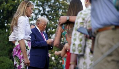 Melania Trump wears floral pants