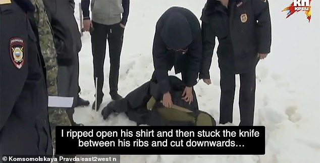 Footage taken during the investigation shows Malyshev discussing how he killed a man and ate his heart