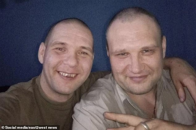 Russia has swelled its ranks with hardened criminals, including cannibals and murderers. Cannibal Dmitry Malyshev (left) and murderer-rapist Alexander Maslennikov (right) were pictured grinning together in military fatigues after being freed from jail to fight