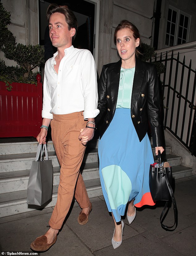 Princess Beatrice and her husband Edoardo Mapelli Mozzi attended the celebration hosted by Imran Amed of The Business of Fashion in honor of Maria Sharapova