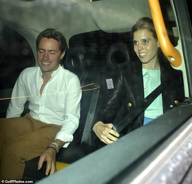 Beatrice and Edo were pictured smiling with each other in the taxi home after an enjoyable and sociable evening