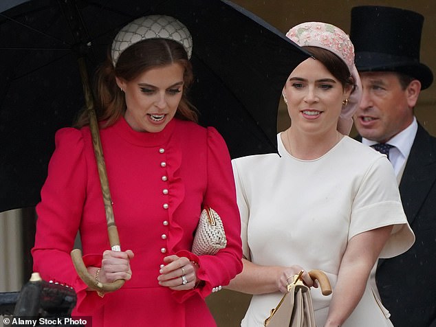 Beatrice, 36, and Eugenie, 34, are exemplary daughters and cousins, seen here supporting Prince William for the Sovereign's Garden Party at Buckingham Palace this summer