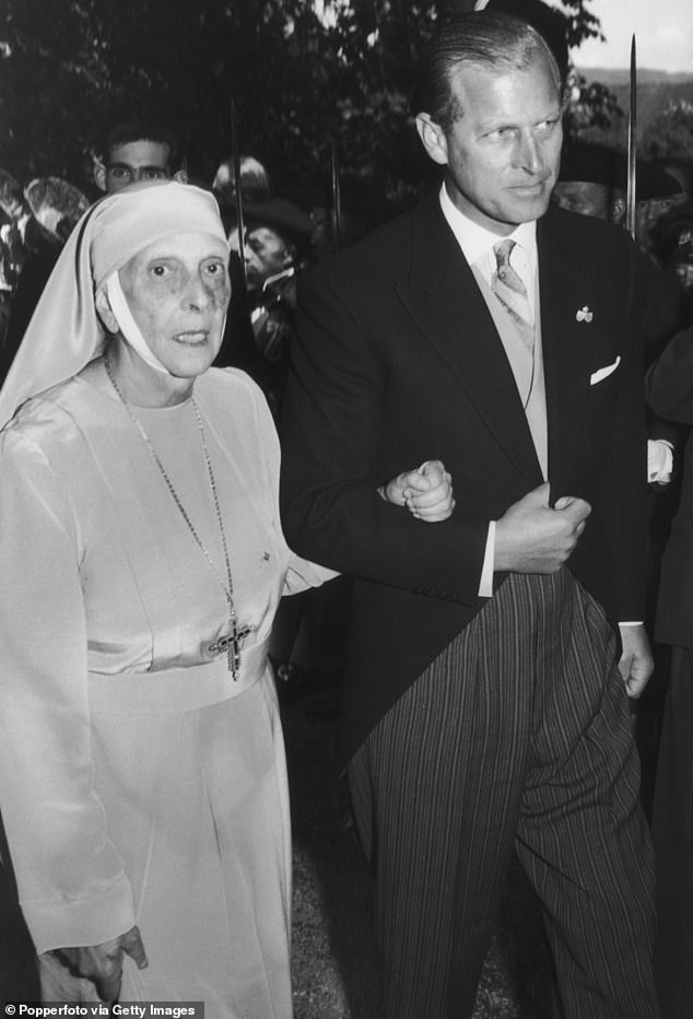 Princess Alice with the Duke of Edinburgh in 1957. The princess's life is one of the most remarkable in the history of the Royal Family
