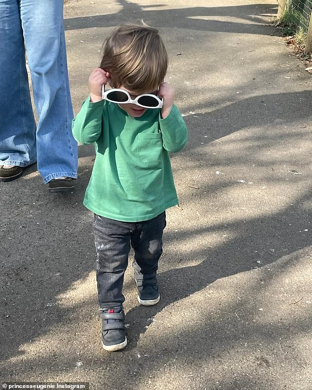 In a rare behind-the-scenes glimpse into her family life, Eugenie shared a series of photographs of her sons Ernest, two, and August, four, to mark her youngest's birthday on Friday