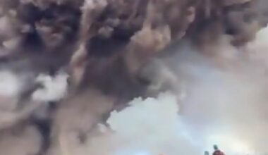 Tourists fled for their life after a monstrous ash cloud exploded behind them on Mount Etna