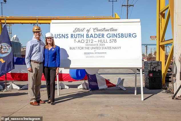 The USNS Ruth Bader Ginsburg, which is currently under construction and named after the iconic late Supreme Court justice, has also been flagged