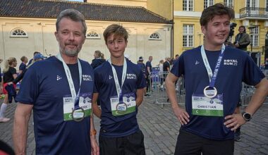 Denmark's King Frederik showed off his sporty side - and proved he could keep up with his children as he joined family members for the annual 'Royal Run' in Copenhagen this afternoon