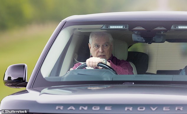 Elsewhere, snaps from the day showed the royal at the wheel of a car, sporting a burgundy shirt