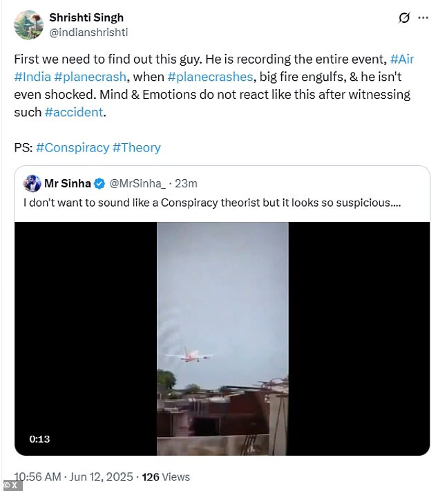 Indian conspiracy theorists blame Pakistan for Boeing 787 Dreamliner tragedy as investigators probe cause of fatal crash