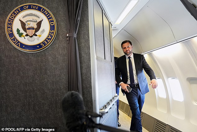 Vice President JD Vance on board Air Force Two