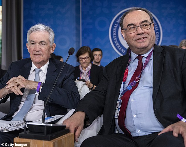 Driving seat: Fed chief Jerome Powell and Bank of England boss Andrew Bailey
