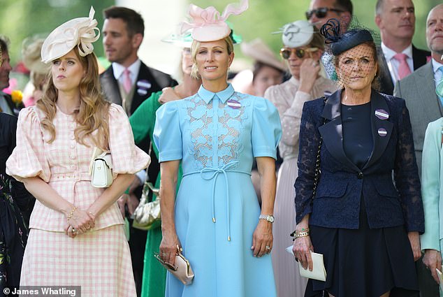 Fergie was joined by daughter Princess Beatrice , 36, and fellow royal Zara Tindall at the prestigious racing event