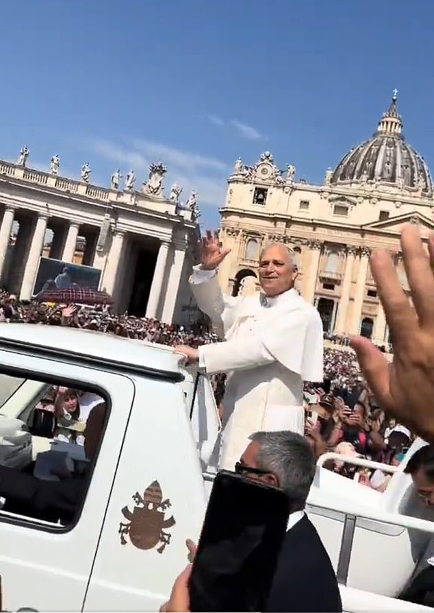 Pope Leo XIV joined in with the crowd in St. Peter's Square as they chanted for the White Sox