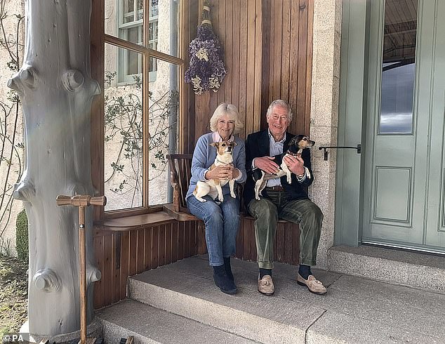 The King and Queen celebrated their 15th wedding anniversary at Birkhall with their dogs Bluebell and Beth