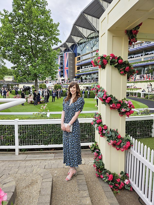 On the final day, Rebekah's first stop was the Parade Ring for the royal procession - and she was thrilled to spot Princess Eugenie, radiant in an all-red ensemble
