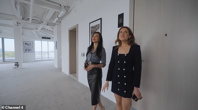 Huang and Cunningham look around the property in the Channel 4 reality documentary series