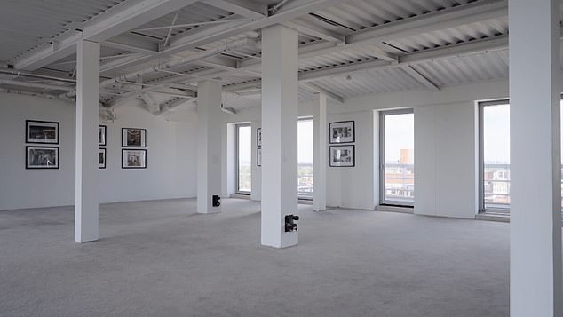 Inside, the £60million property is effectively a 6,800 sq ft shell with pillars and no walls