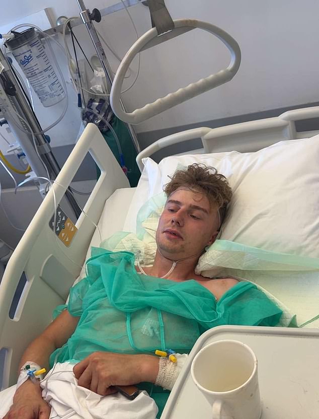 Mr Hudson's stepmother, Karen, and her husband flew out the next day to be with their son who is in 'unimaginable pain' and have set up a GoFundMe to help cover medical costs