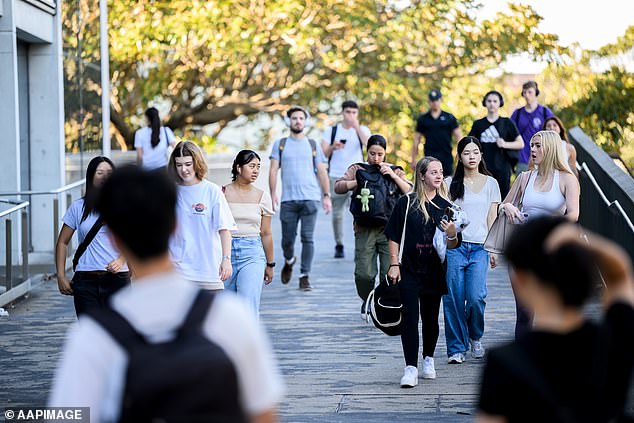 The report found young Australians today were more than twice as likely as their parents' generation to have a university education (pictured, the University of Sydney)