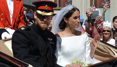 Prince Harry, Duke of Sussex and his wife Meghan, Duchess of Sussex, after their wedding  St George's Chapel, Windsor Castle, in Windsor, on May 19, 2018. A royal expert has written claims that they had upset the Queen