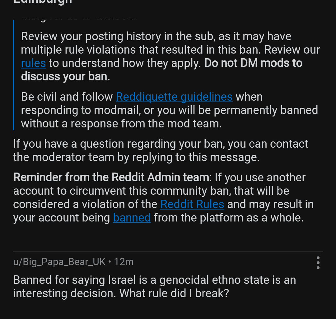 R/Edinburgh has a right wing mod problem