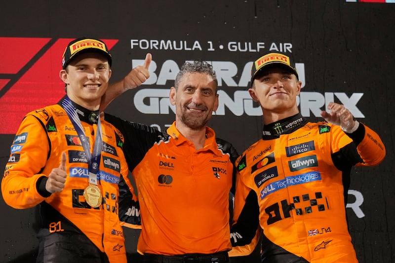 Oscar Piastri (left) has emerged as title favourite after the first five races (Altaf Qadri/AP)