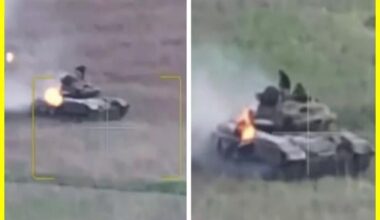 A Ukrainian hero, after a Russian drone hit a tank, climbed onto the armor right on the move and started extinguishing his burning armored vehicle