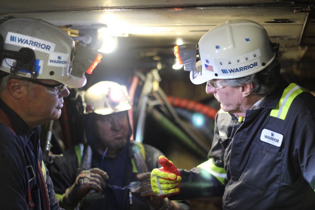 Interior Secretary Doug Burgum speaks to miner's inside Warrior Met's Mine No. 4, in April in Berry, Alabama. Credit: Department of the Interior.