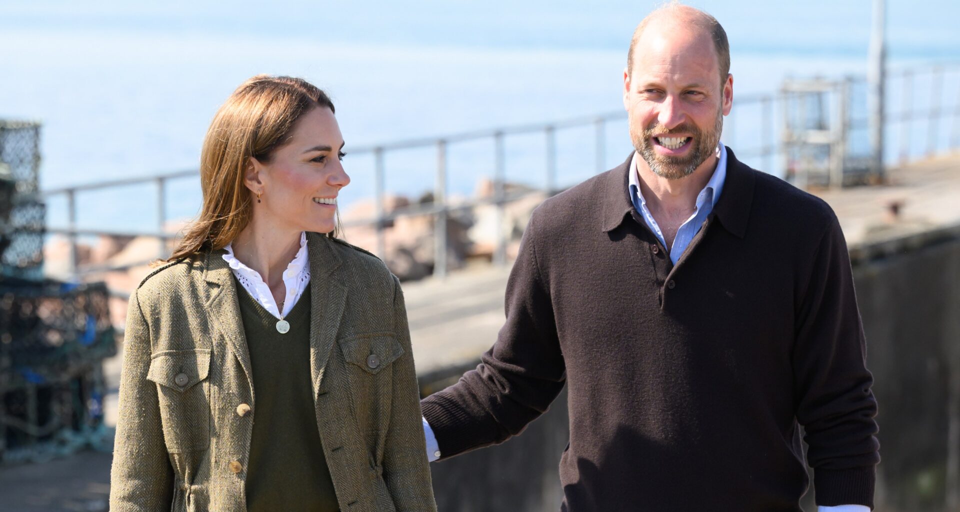 Prince William and Catherine, Princess of Wales, return from the island of Iona on a public ferry on April 30, 2025 in Fionnphort