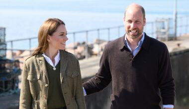 Prince William and Catherine, Princess of Wales, return from the island of Iona on a public ferry on April 30, 2025 in Fionnphort