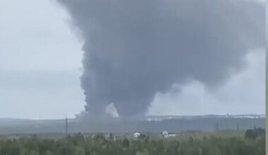 Massive drone attacks on Olenya airbase, fire reported