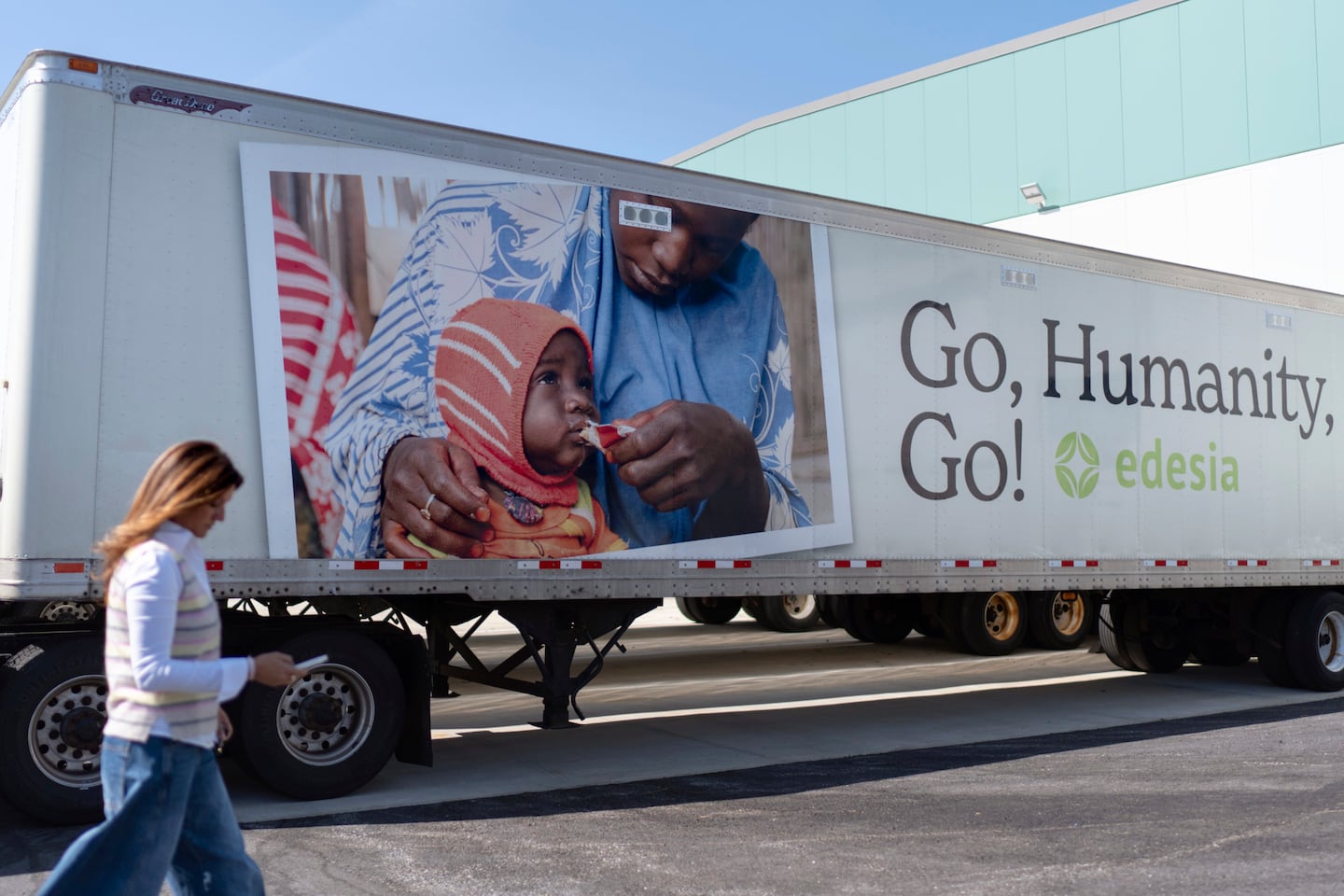 Edesia Nutrition CEO walked past a delivery truck sitting idle at the company's North Kingstown, R.I., facility where they make Plumpy'Nut, a nutritional lifesaving peanut paste sent to malnourished children worldwide.