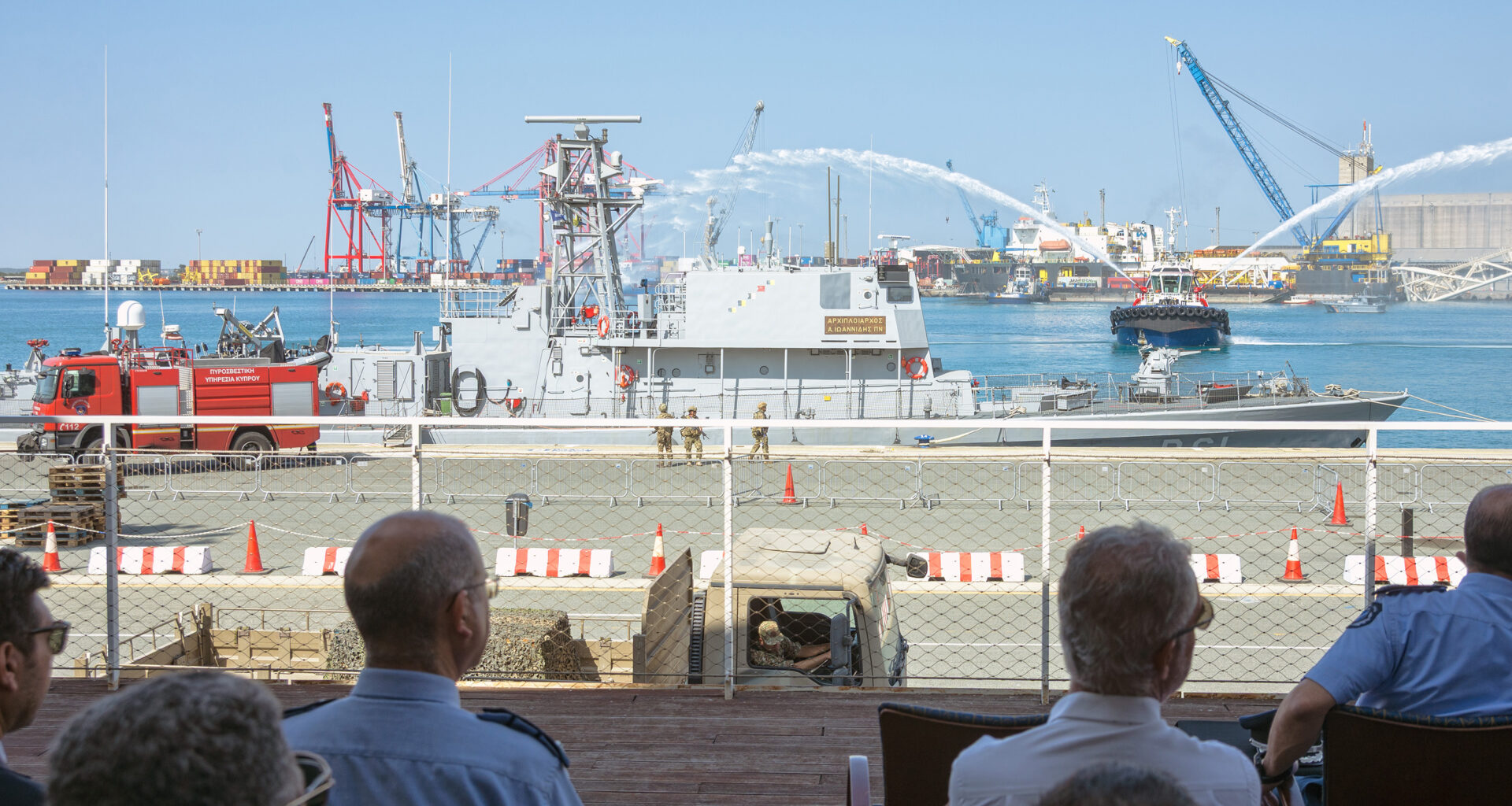 cover Military drill simulates warship under fire at Limassol port