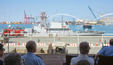 cover Military drill simulates warship under fire at Limassol port