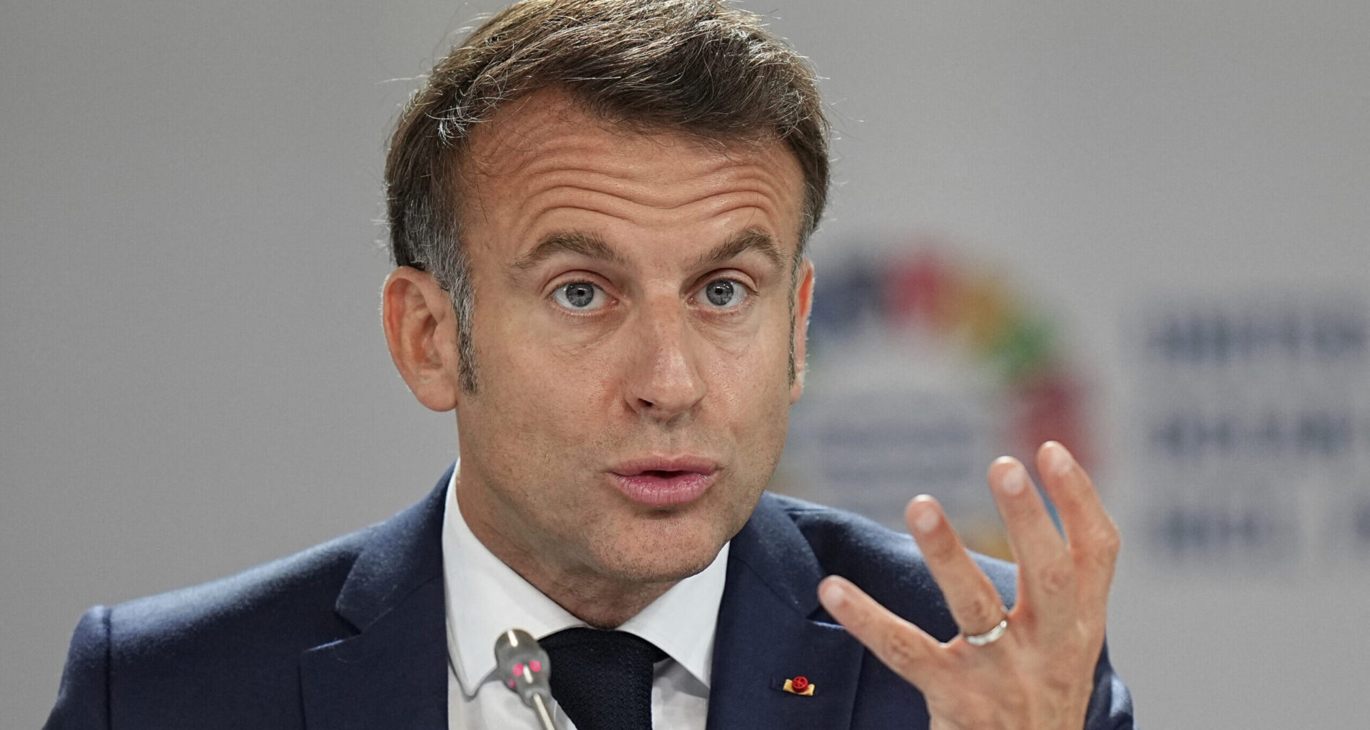 Emmanuel Macron speaking at UN Oceans Conference