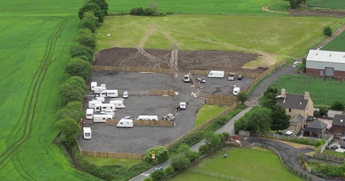 Shock as travellers turn six-acre green belt field into gravel car park