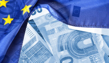 Europe flag and money