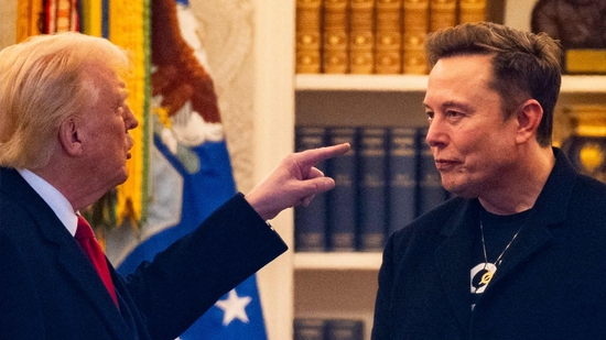 Elon Musk claimed Donald Trump's name appears in the sealed Jeffrey Epstein files.(AFP)